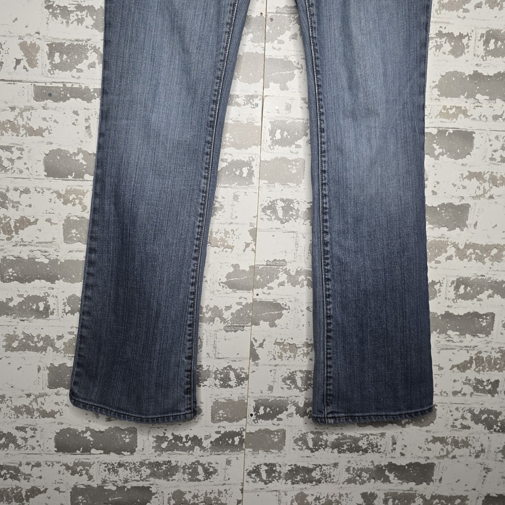 Gap Jeans Womens‎ 10XL Tall Bootcut Stretch Light Blue Wash Denim Distressed Hem - Picture 2 of 10